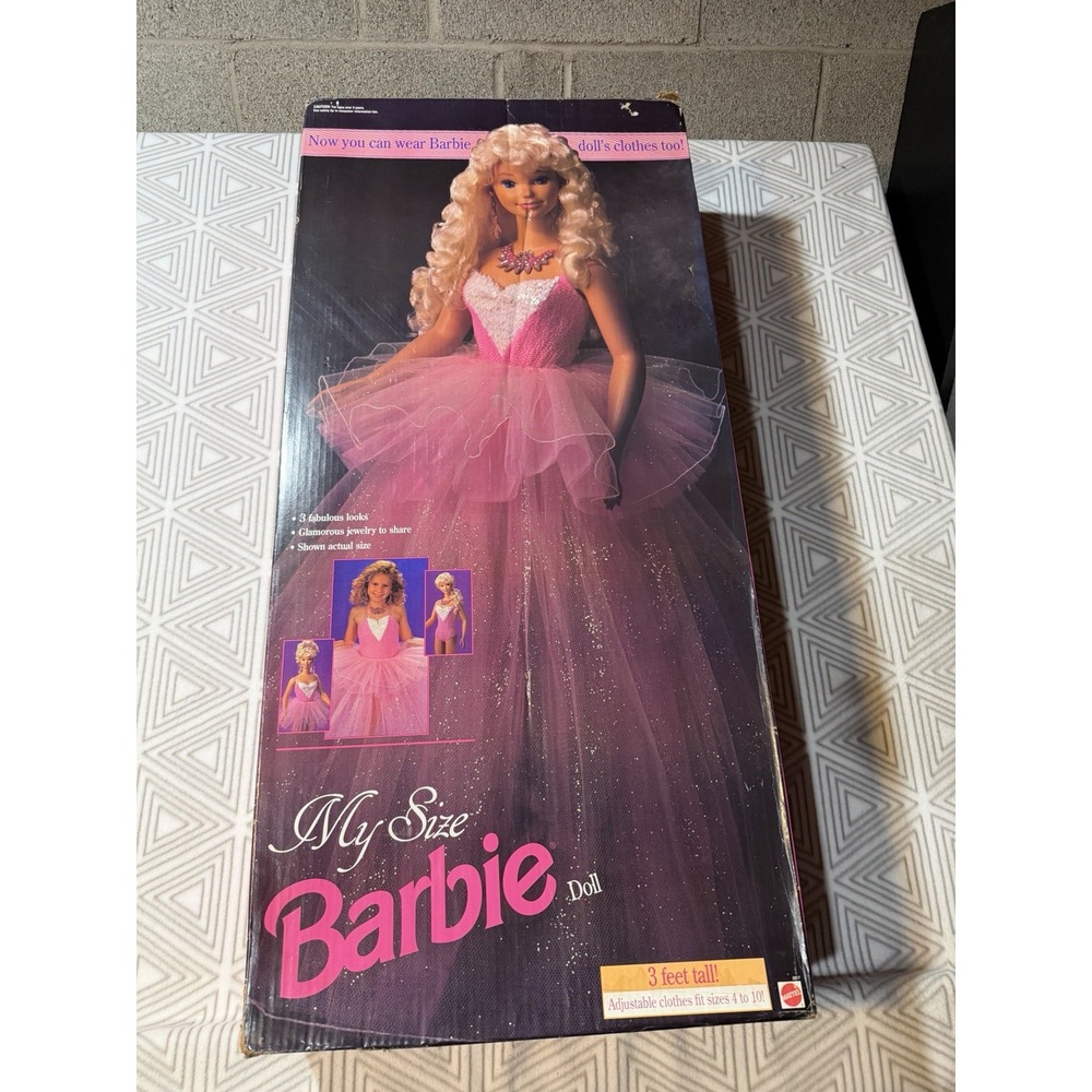 Vintage 1992 Mattel My Size Barbie Doll 36" 3 Feet Tall #2517 Original Box